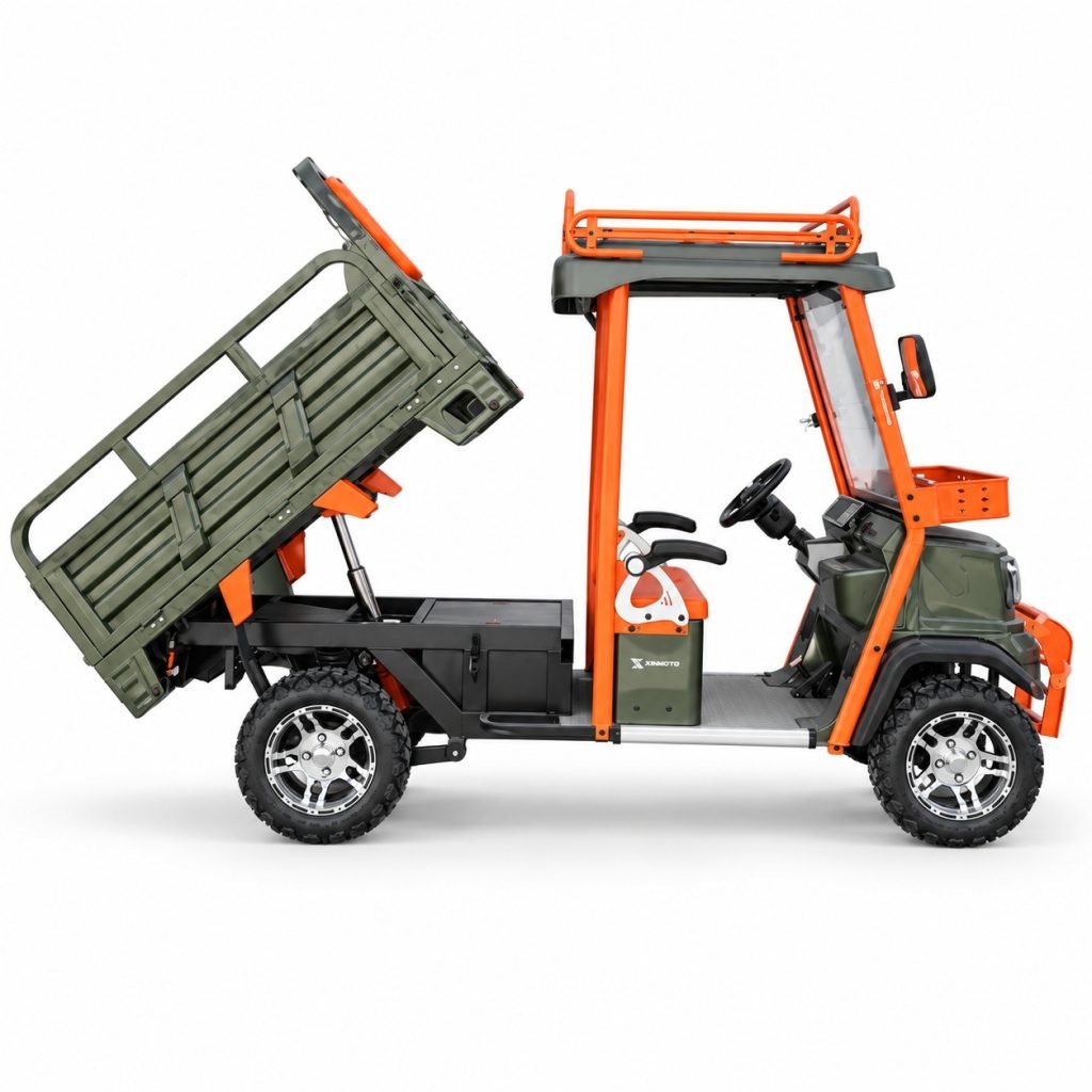 DJ-QD001 electric utility cart with raised cargo bed