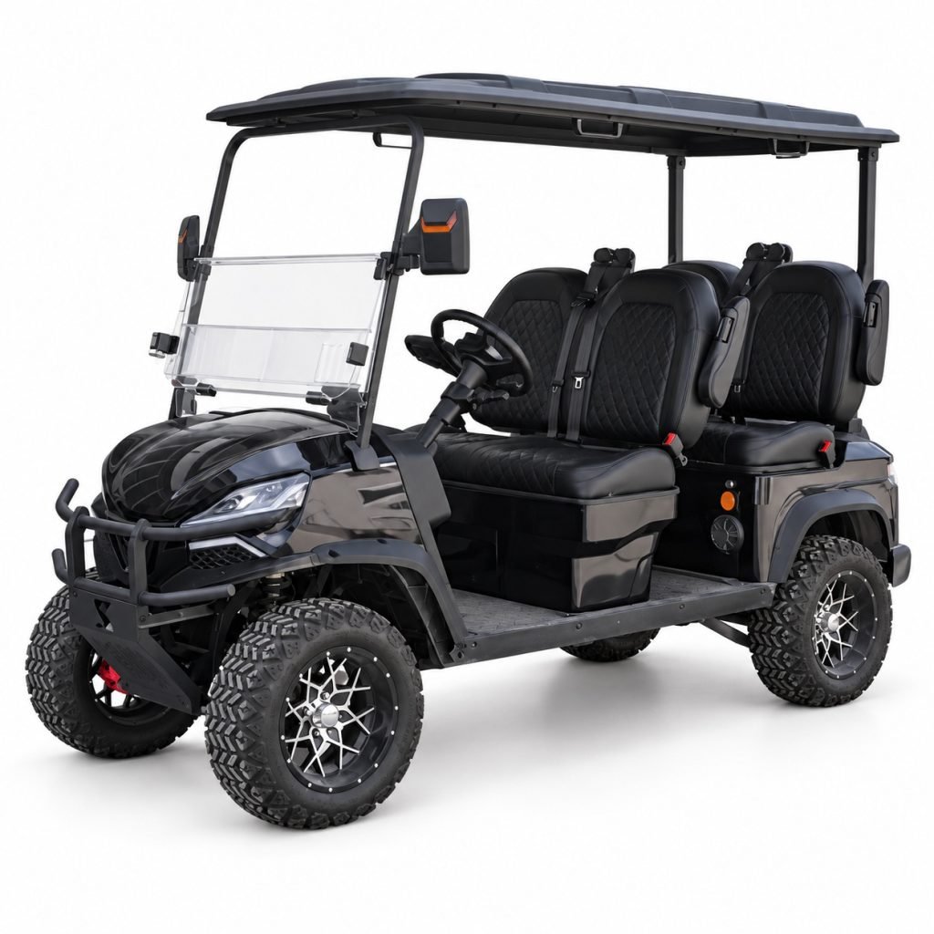 GG-DP019 electric golf cart front three-quarter view