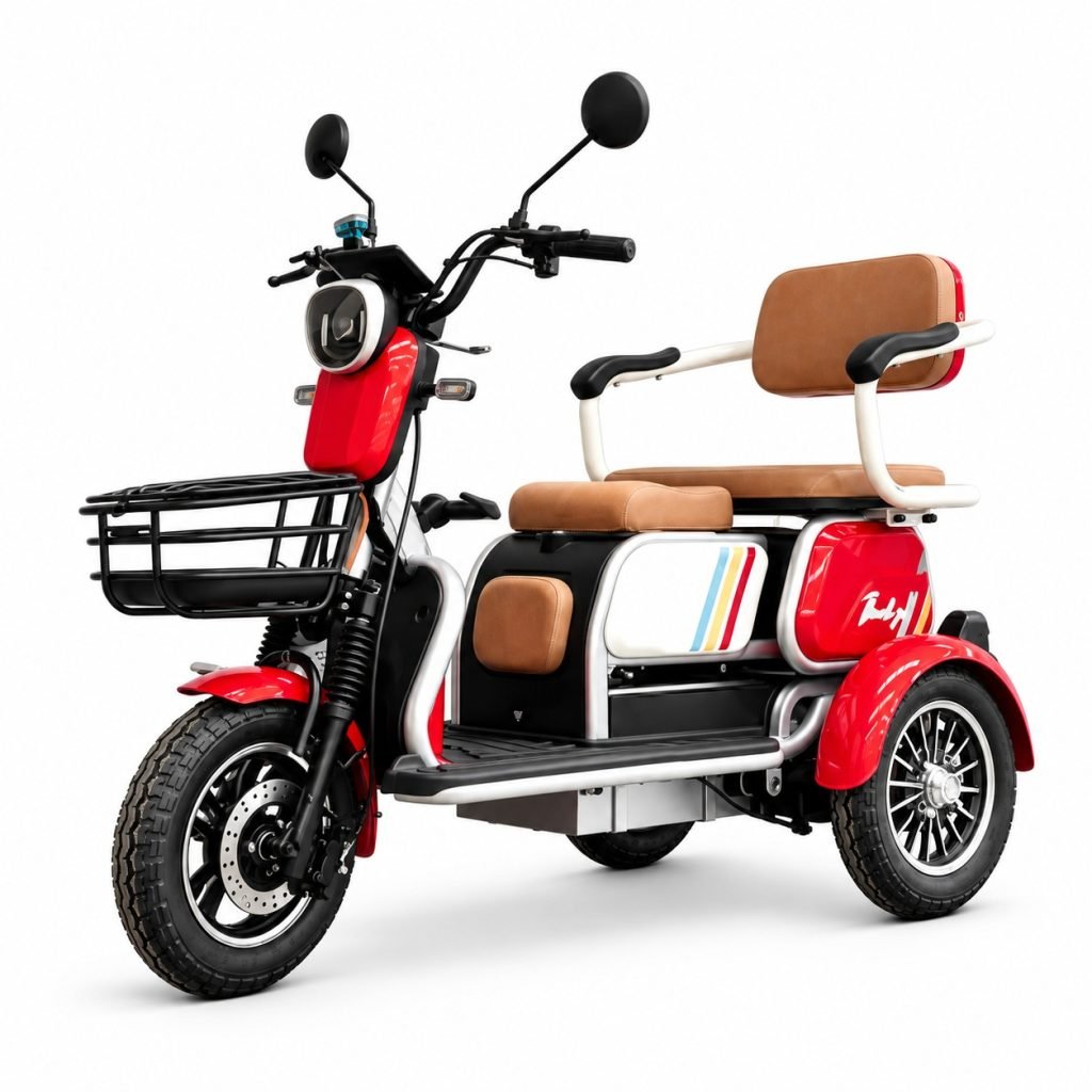 ZK-CP001 electric passenger tricycle front three-quarter view