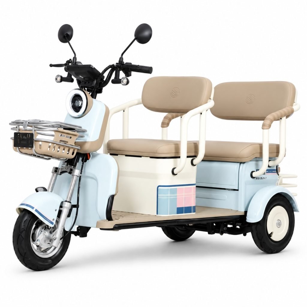 ZK-CP002 electric passenger tricycle front three-quarter view